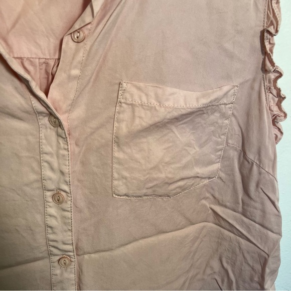 Velvet Heart Sleeveless Button Down Blouse Light Pink L - Picture 5 of 11